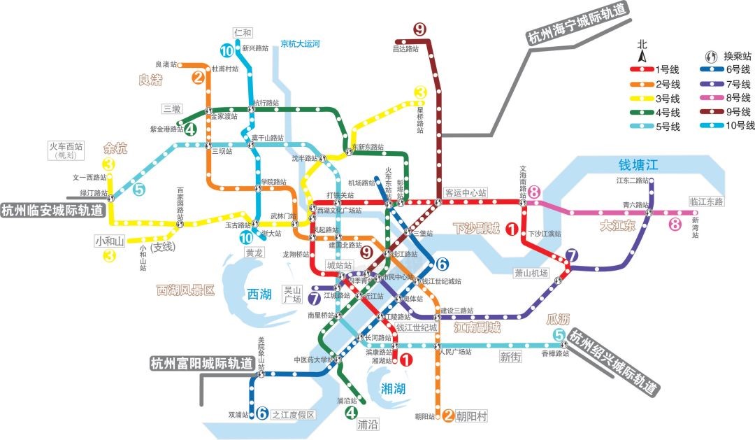 2018年是杭州地铁建设大年,9条地铁线开工,计划在亚运会前建成.
